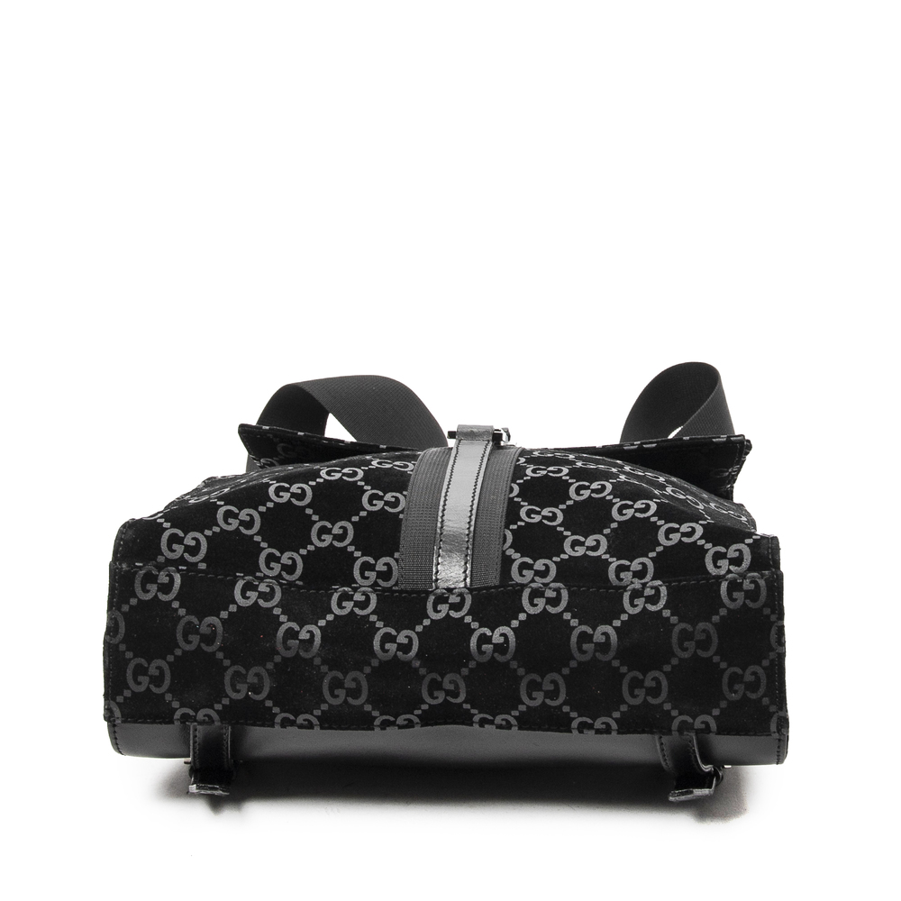 Gucci Jackie Backpack   in Black Monogram Suede Leather - Picture 6 of 7